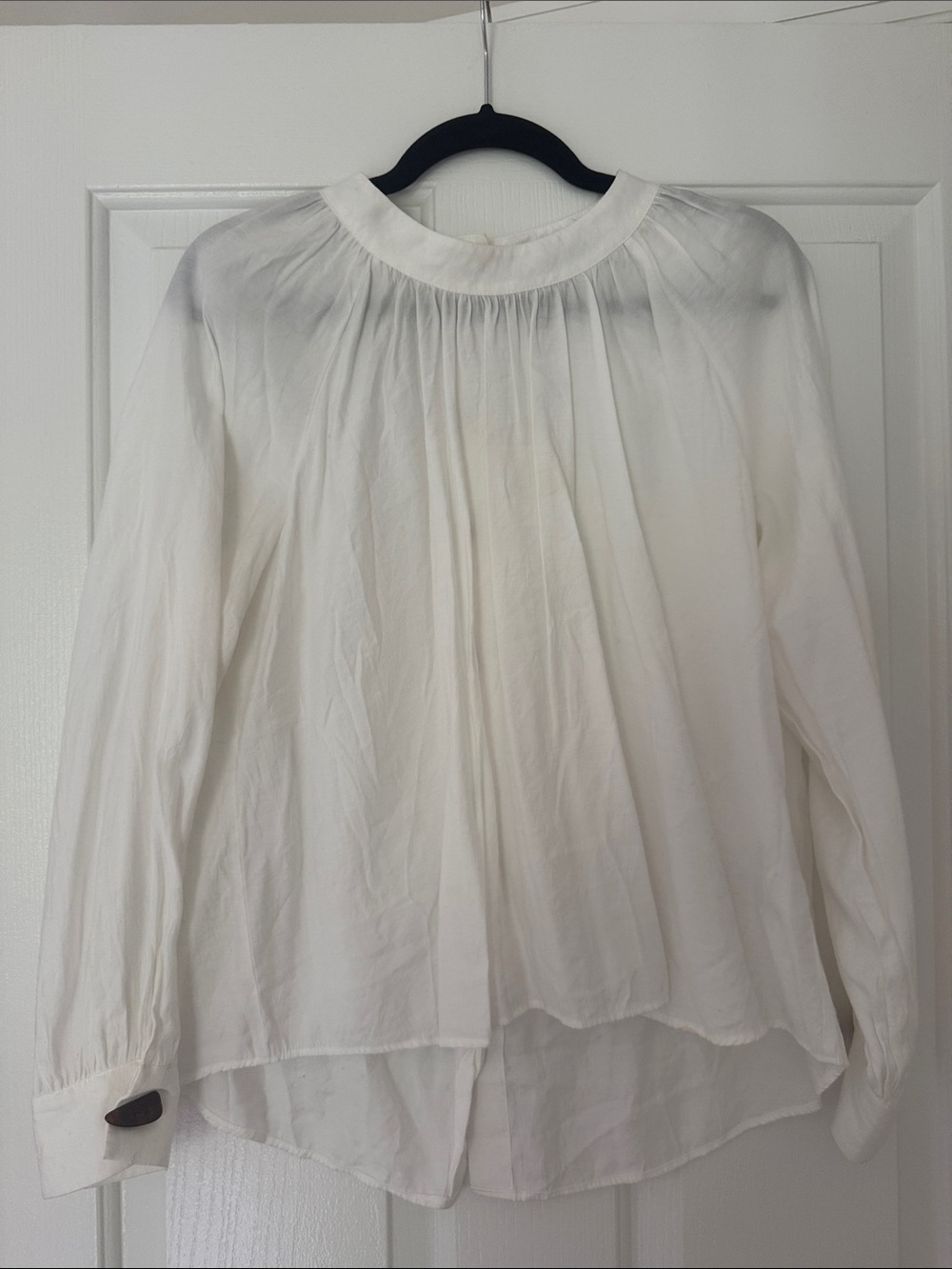 Zara white top with brown buttons size S